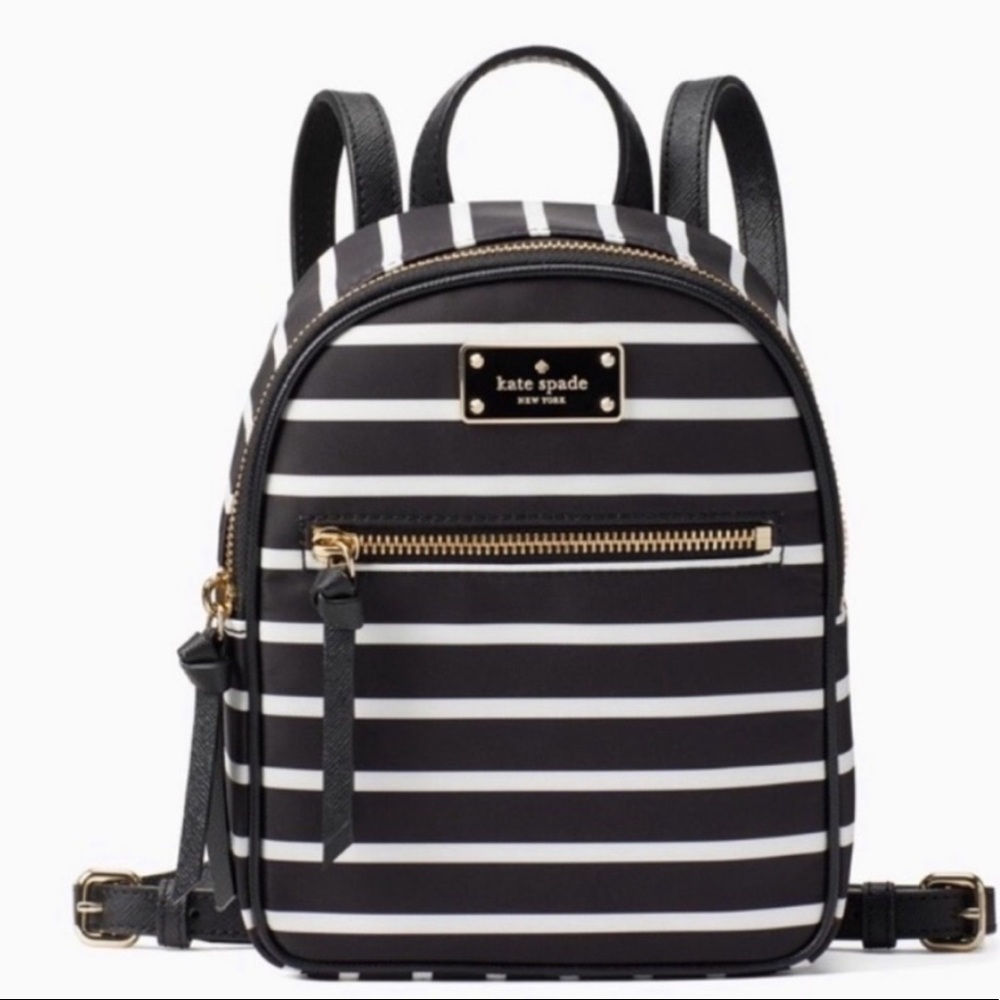 Kate Spade French Stripe Mini Bradley Backpack - Picture 2 of 8